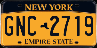 NY license plate GNC2719