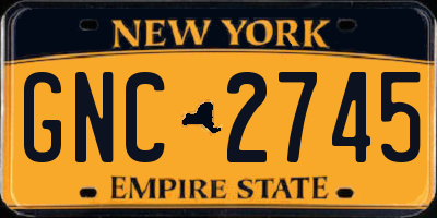 NY license plate GNC2745
