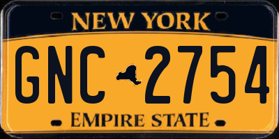 NY license plate GNC2754