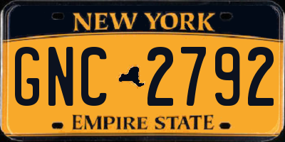 NY license plate GNC2792