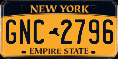 NY license plate GNC2796