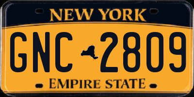 NY license plate GNC2809
