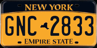 NY license plate GNC2833