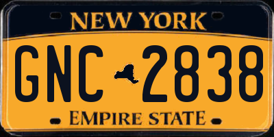 NY license plate GNC2838