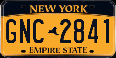 NY license plate GNC2841