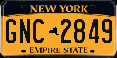 NY license plate GNC2849