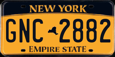 NY license plate GNC2882
