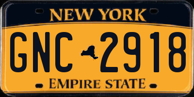 NY license plate GNC2918