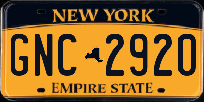 NY license plate GNC2920