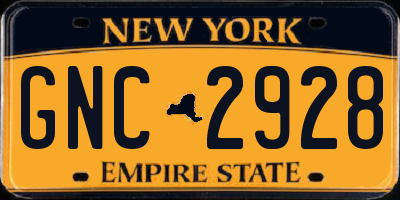 NY license plate GNC2928