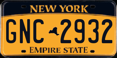 NY license plate GNC2932