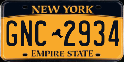 NY license plate GNC2934