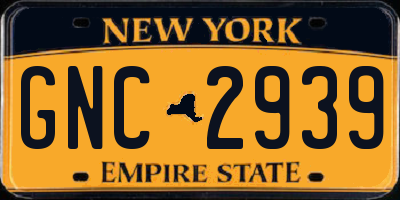 NY license plate GNC2939