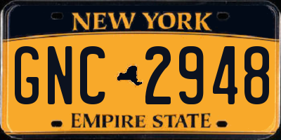 NY license plate GNC2948