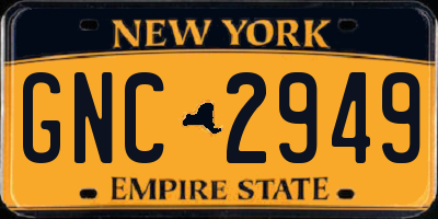 NY license plate GNC2949