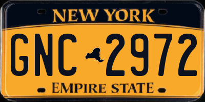 NY license plate GNC2972