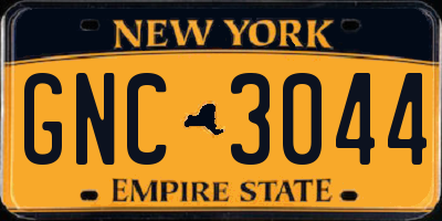 NY license plate GNC3044