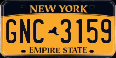 NY license plate GNC3159