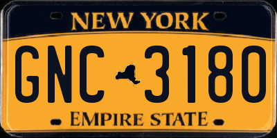 NY license plate GNC3180