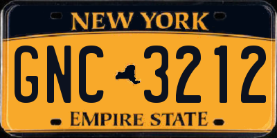 NY license plate GNC3212
