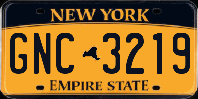 NY license plate GNC3219