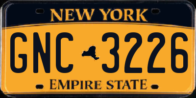 NY license plate GNC3226