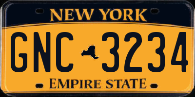 NY license plate GNC3234