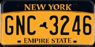 NY license plate GNC3246
