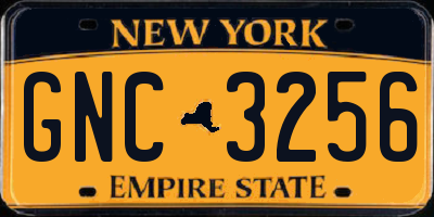 NY license plate GNC3256