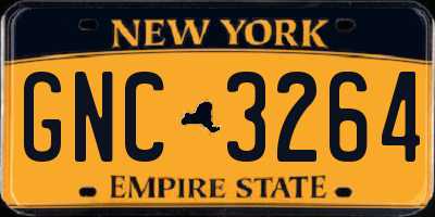NY license plate GNC3264