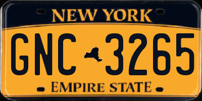 NY license plate GNC3265