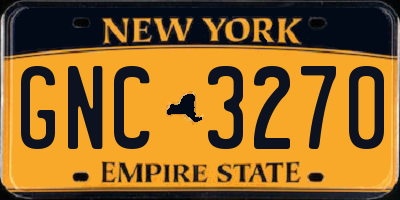 NY license plate GNC3270