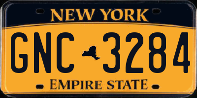 NY license plate GNC3284