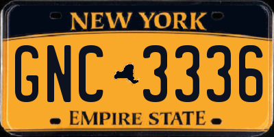 NY license plate GNC3336
