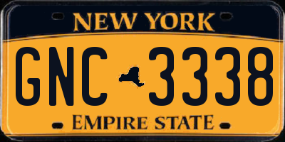 NY license plate GNC3338