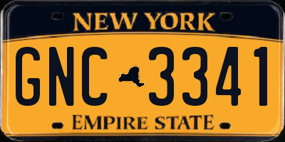 NY license plate GNC3341