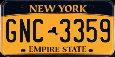 NY license plate GNC3359