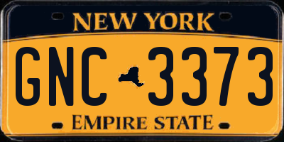 NY license plate GNC3373