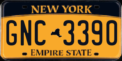 NY license plate GNC3390