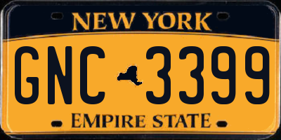 NY license plate GNC3399