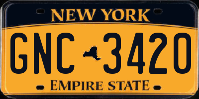 NY license plate GNC3420