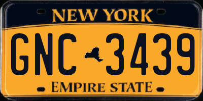 NY license plate GNC3439