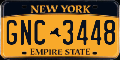 NY license plate GNC3448
