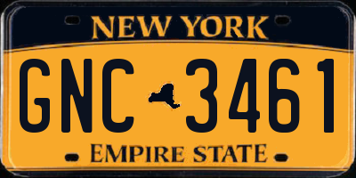 NY license plate GNC3461