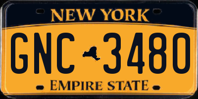 NY license plate GNC3480
