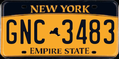 NY license plate GNC3483