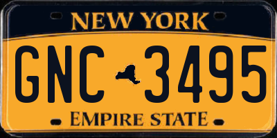 NY license plate GNC3495