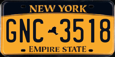 NY license plate GNC3518
