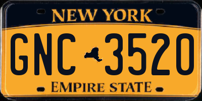 NY license plate GNC3520