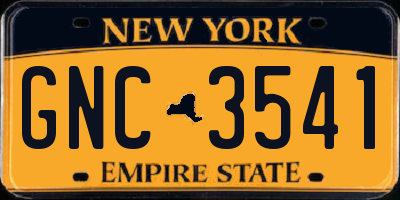 NY license plate GNC3541